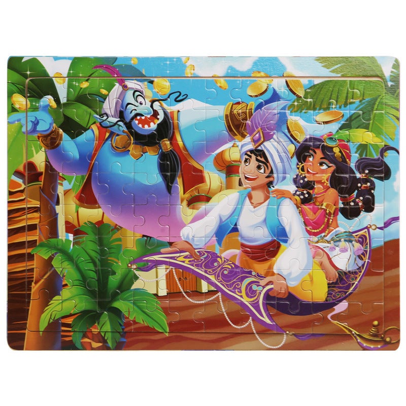 Wooden 80 Pieces Puzzle Toddler Cartoon Dinosaur Animal Plane Puzzle Baby Early Education And Intelligence Building Blocks Toy - Image 1